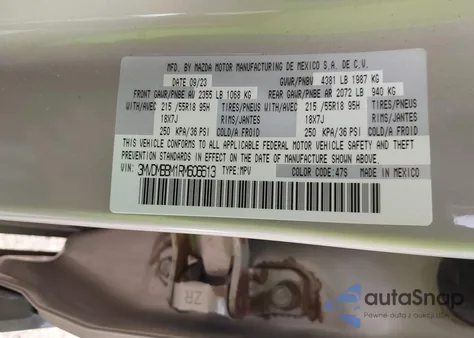 2024 Mazda Cx-30 2.5 S Select Sport from USA, damaged, VIN 3MVDMBBM1RM606613